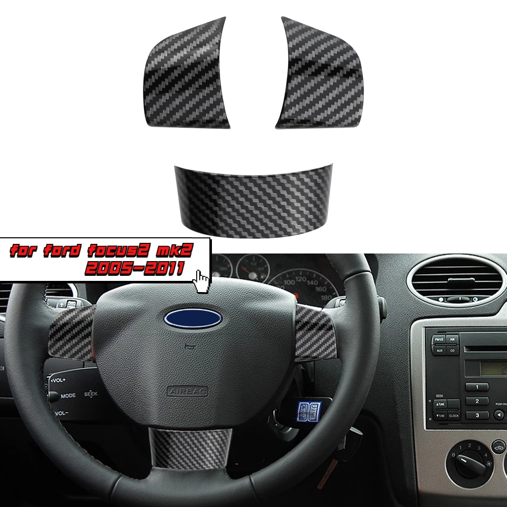 Auto ABS Car Steering Wheel Trim Sequins Cover Sticker for Ford Focus 2 MK2 2005 - 2011 Accessories