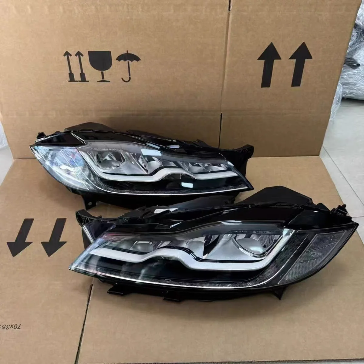For 2016-2020 Jaguar XF and XFL F-PACE, original factory headlight assemblies, replacement front lamp covers