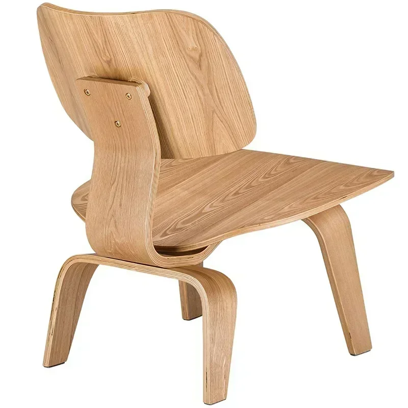 

-Molded Plywood Leisure Armchair Wood Legs Natural Living Room Century Wood Replica Accent Chair Furniture For Kitchen