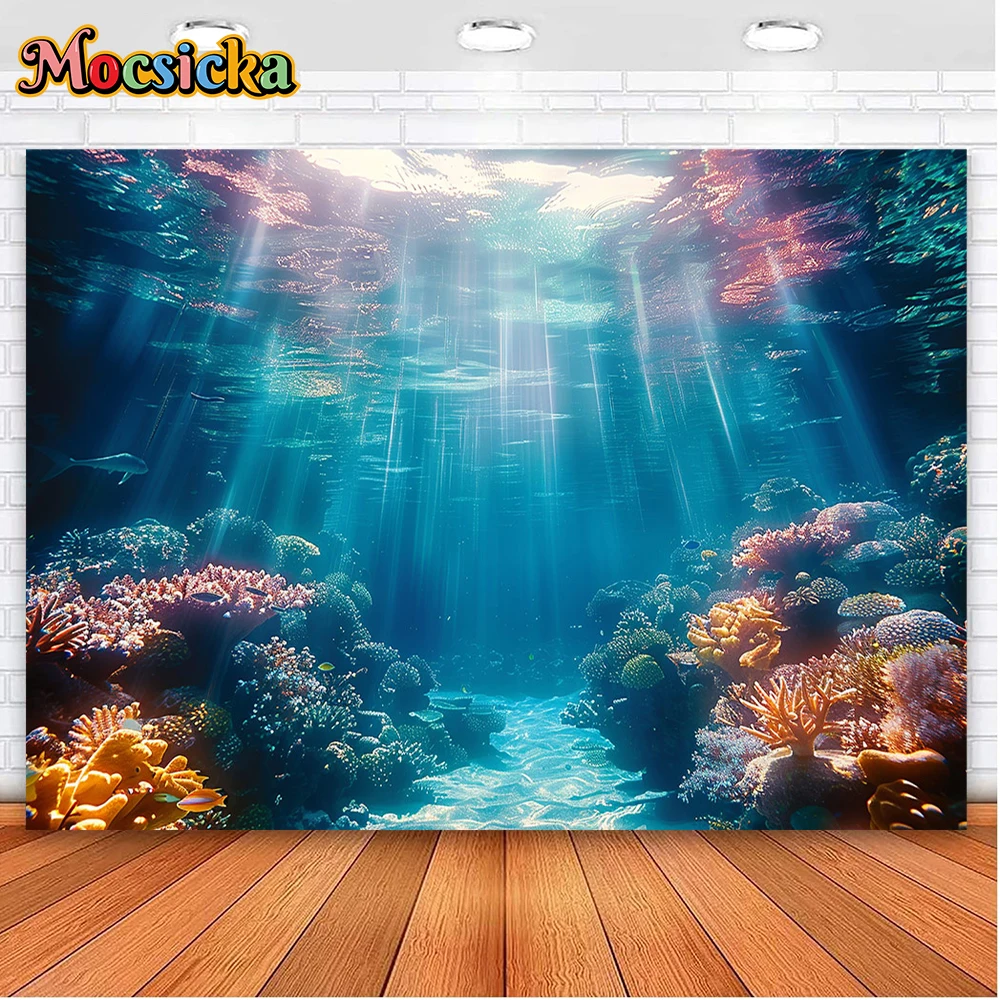 Mocsicka تحت الماء التصوير خلفية ضوء الشمس من خلال الصخور المائية النباتات الأسماك الحياة البحرية ساحر المحيط استوديو ديكور