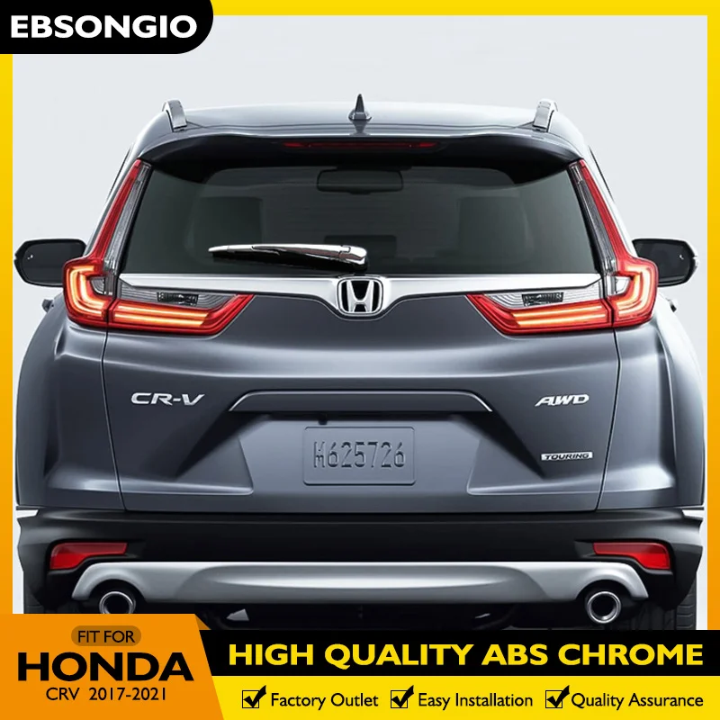 EBSONGIO dla Honda CR-V CRV 2017 2018 2019 2020 2021 samochodów tylna wycieraczka pokrywa wykończenia ABS Chrome ogon wycieraczka do szyb pokrywa dyszy rama