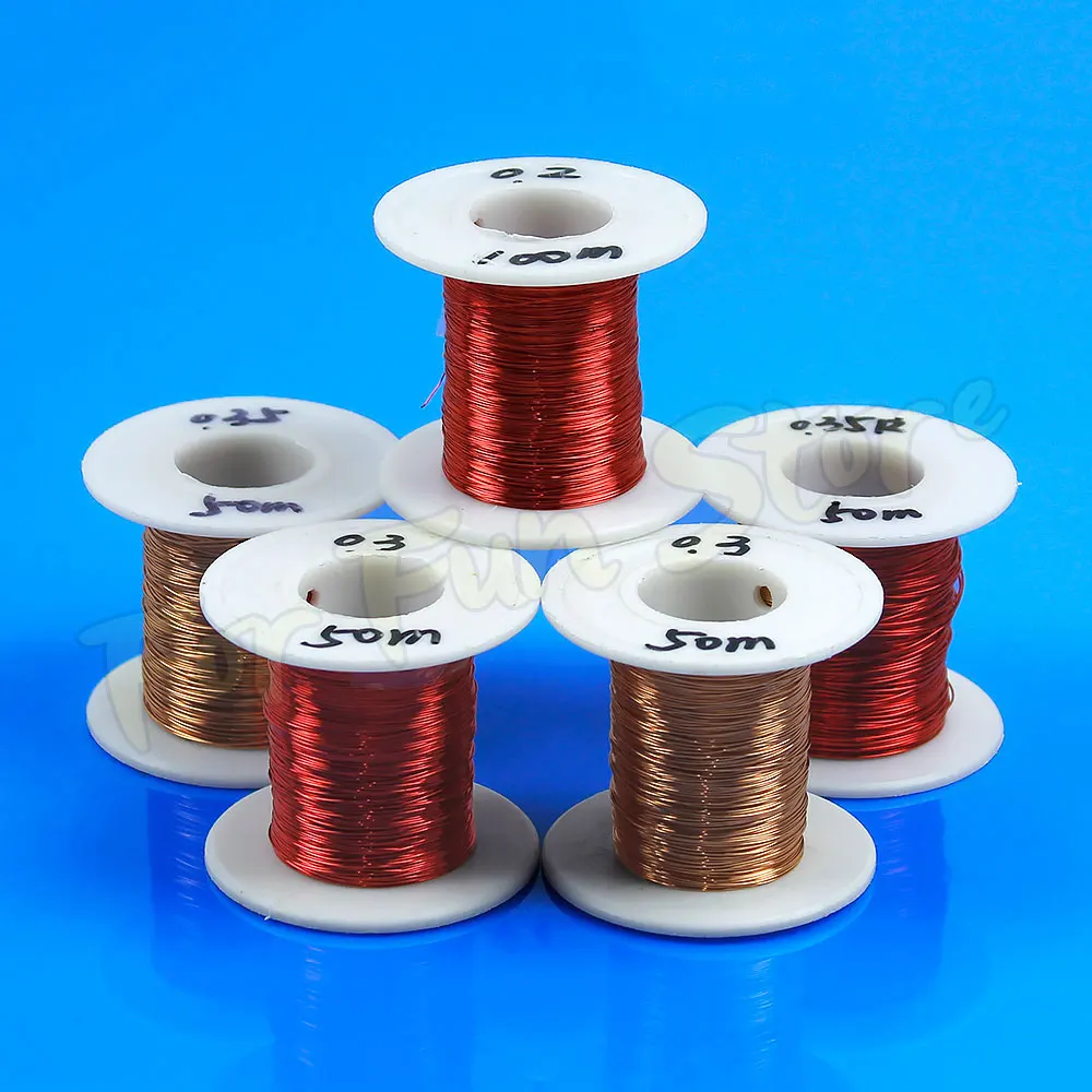 For Fun 0.2/0.3/0.35MM Polyurethane Enameled Wire 50/100Meters QA-1-155 Conductive Copper Wire Winding Wire Connection Wire