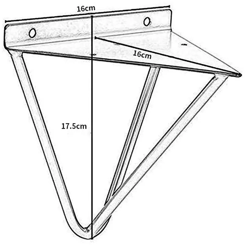 Shelf Brackets Paint Bracket Shelf Rack Wall Hanging Decoration Sector Bracket Modern Gold Heavy Duty Pack Of 2-AC08