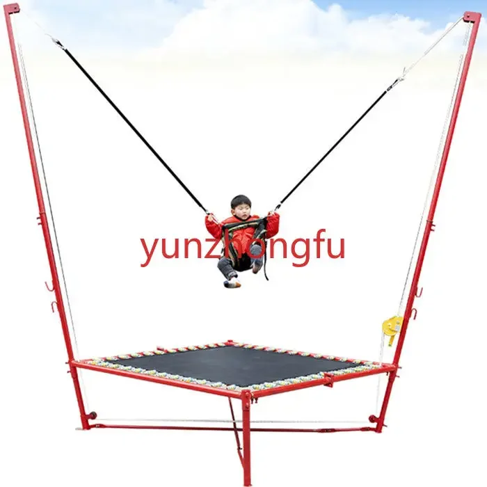 Steel frame trampoline for kids Factory direct sell upgraded version bungee jumping with rocker and spring