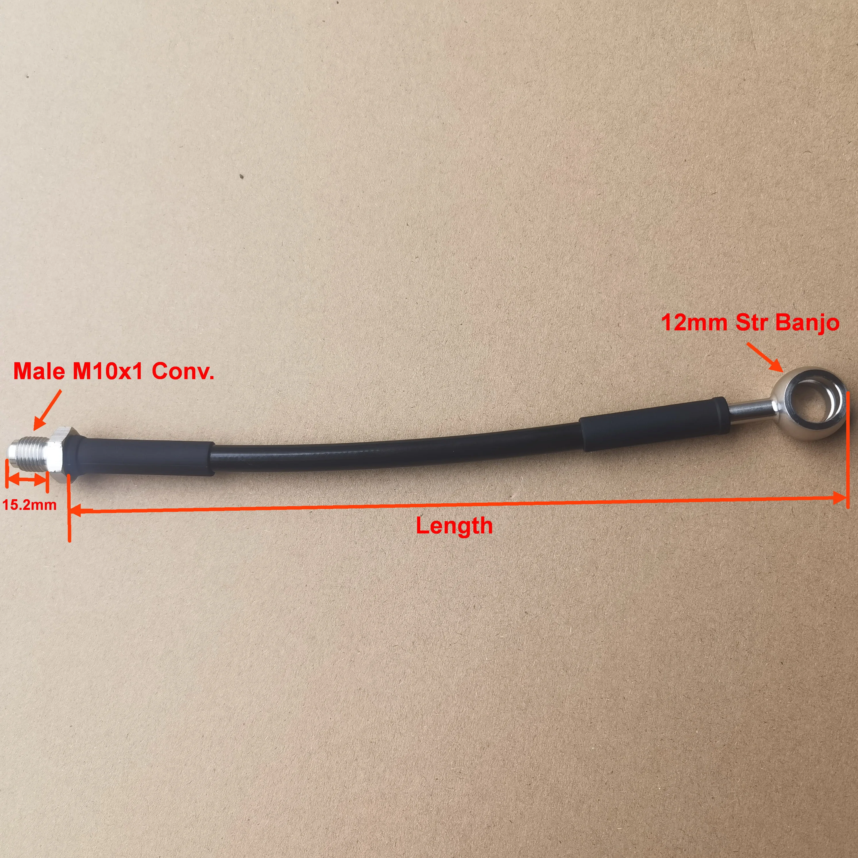 

Нержавеющий Плетеный тормозной шланг штекер M10x1 Conv и M12 12 мм Str Banjo