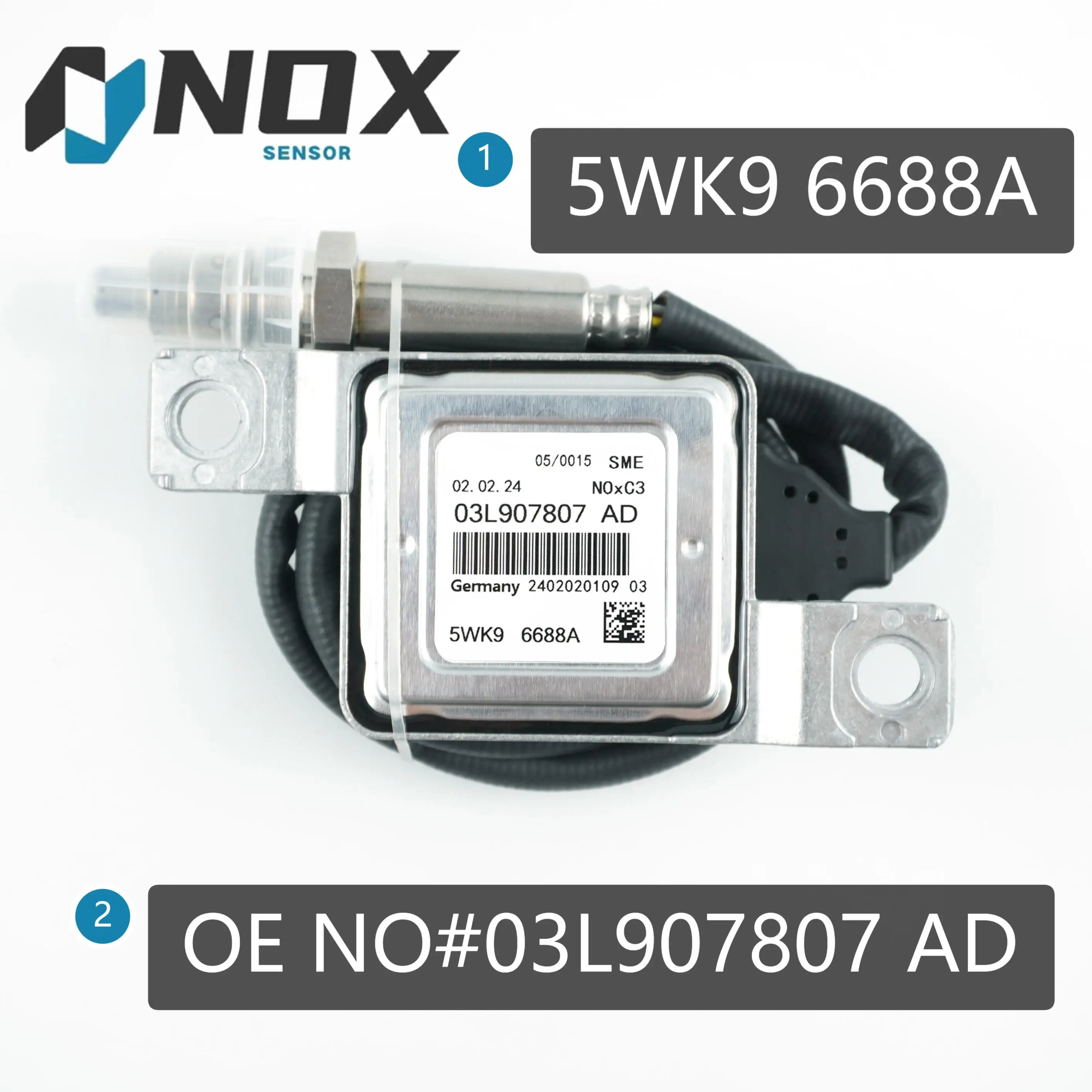 

8K0907807E 5WK9 6688A Nitrogen Oxide Sensor NOx Sensor 03L907807AD Fits For Audi A4 A5 S4 S5 VW Passat Sharan 5WK96688A