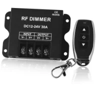 30A LED Dimmer Controller Low Voltage 12-24V with 3 Key RF Wireless Remote Control for LED Single Color Lighting String Strip