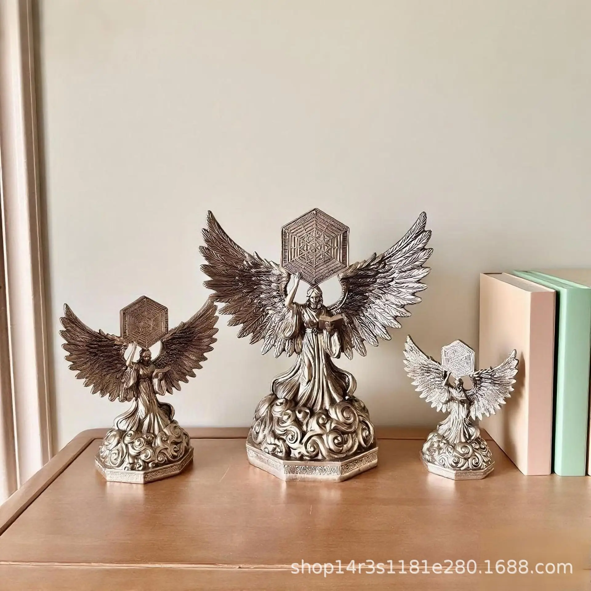 European Retro Angel Ornament, Home Desktop Decoration Resin Crafts, Imitation Copper Angel Sculpture Home Decor Ornaments