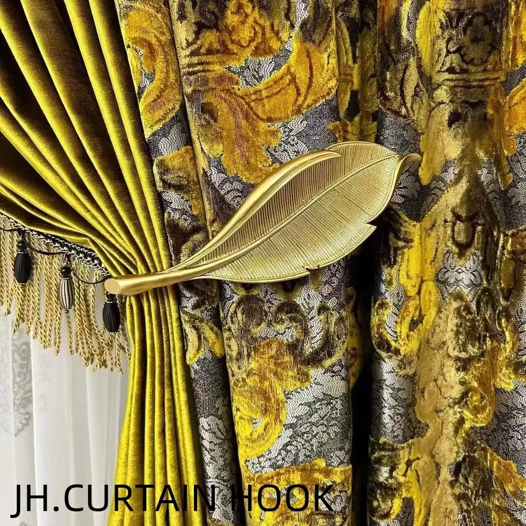 European creative leaf shape curtain large hook bedroom living room resin alloy curtain wall hook  fixed