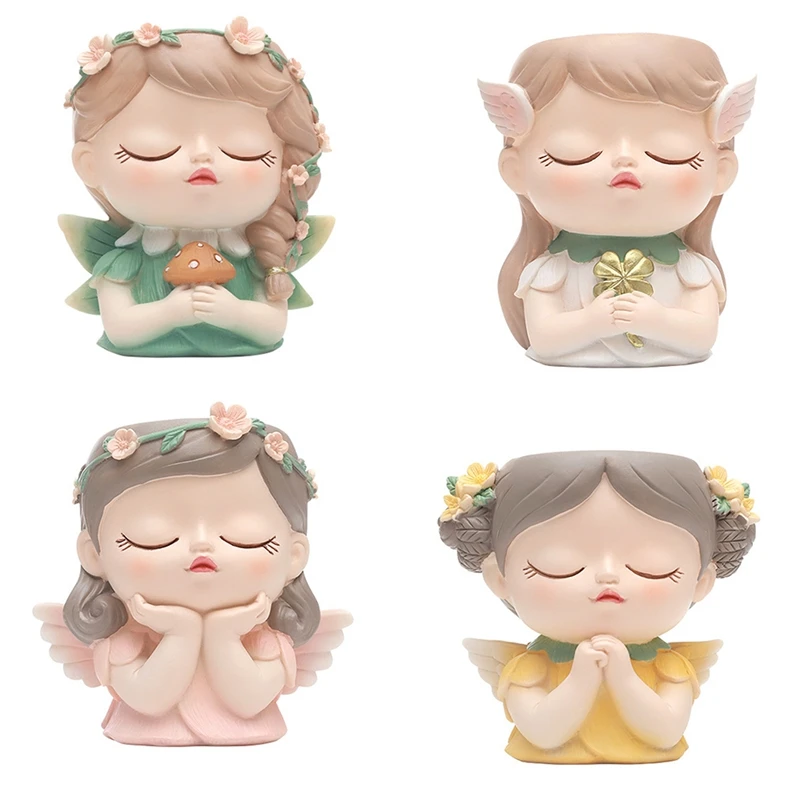 

Silicone Mold Flower Fairy Prayer Flower Pot Resin Gypsum Crystal Dropping Glue Tool DIY Handmade Crafts