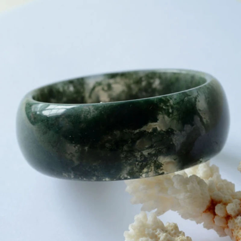 Shuiyubingpo Natural Indian Aquatic Moss Agate Bracelet Agate Bracelet Crystal Real Product Certificate