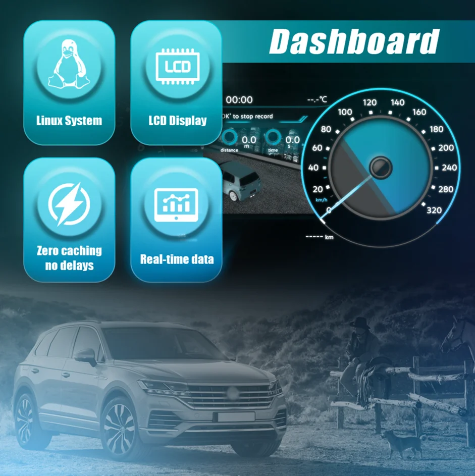 10.25 ''LCD Digit aal Dashboard Cluster für Volkswagen Passat Jahre Unterstützung HDMI Carplay Radio Instrument Panel – Detail 3