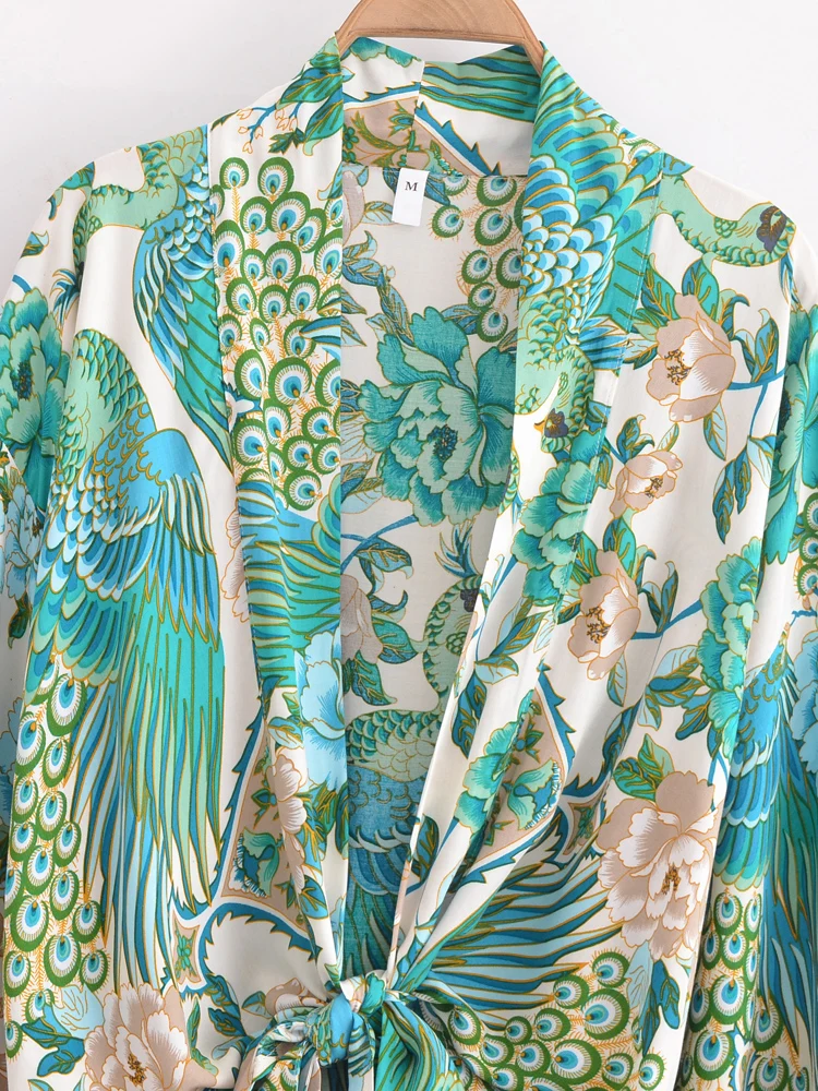 Boho Peacock Kimono Cover-Up 13