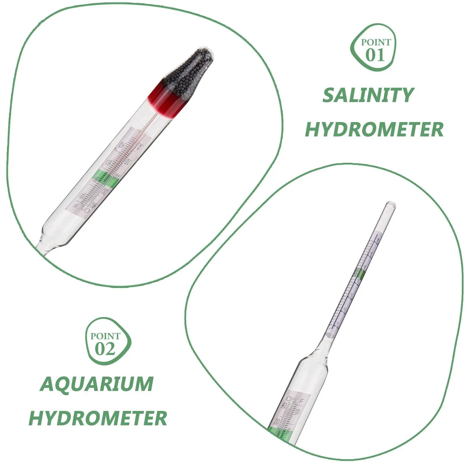 Portable Meter Hydrometer Set 100ml Graduated Cylinder Aquarium Sea Water Testing Tool Fish Tank Salimeter