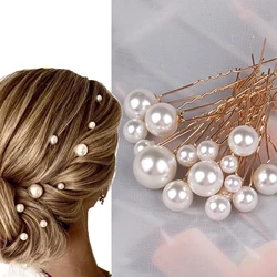 Fashion Pearl Bridal U-shaped Hairpins For Women Metal Hair Pins Bride Wedding Hairstyle Design Tools Luxury Hair Accessories