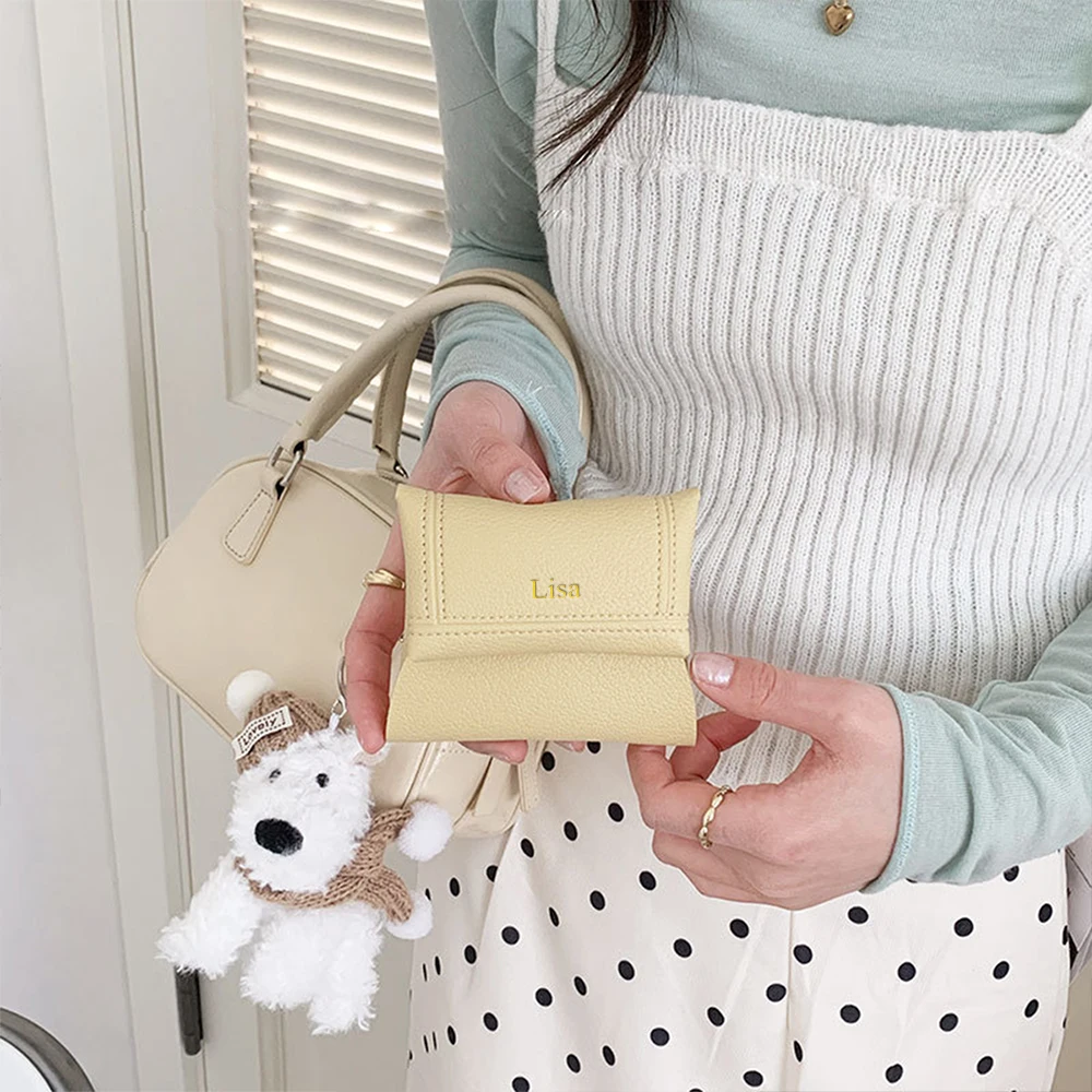 اسم مخصص محفظة النقود المعدنية من جلد البولي يوريثان، هدية تذكارية، مفتاح، حقيبة تخزين العناصر الصغيرة، محفظة الموسم المحمولة باليد، عالمية #5