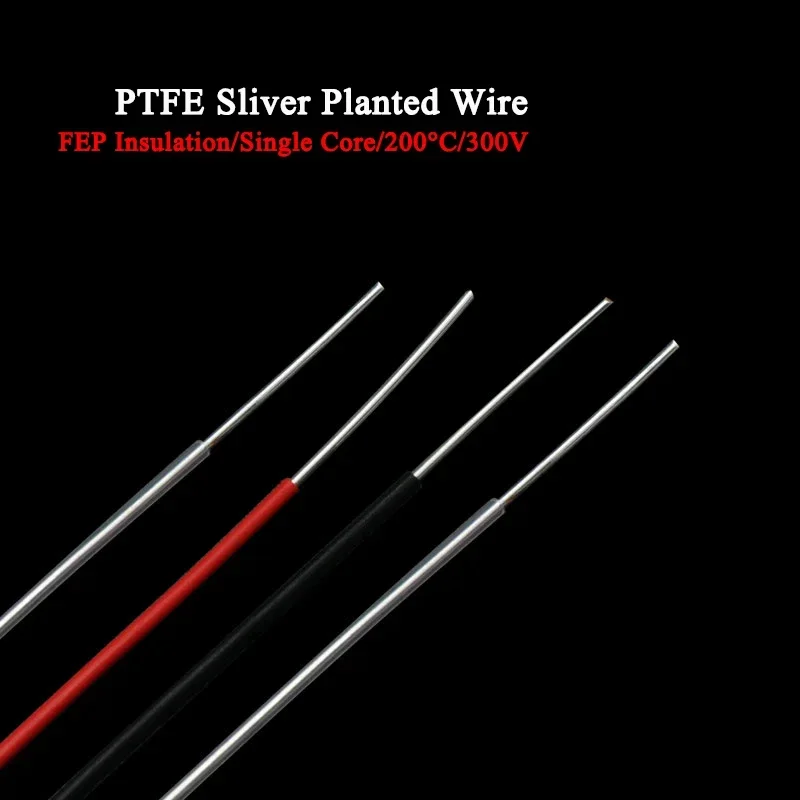 2/5/10/20/50M  Single Core PTFE Wire FEP Insulation Silver Plated High Purity OFC Copper Cable HiFi Audio Speaker Headphone Line