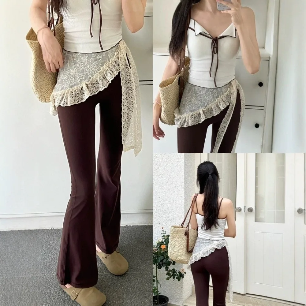 

Trendy Lace Trim Lace Mini Skirt Ruffles Clothing Accessories Fart Curtain Pretty Jeans Decoration Apron Wrap Skirt Women