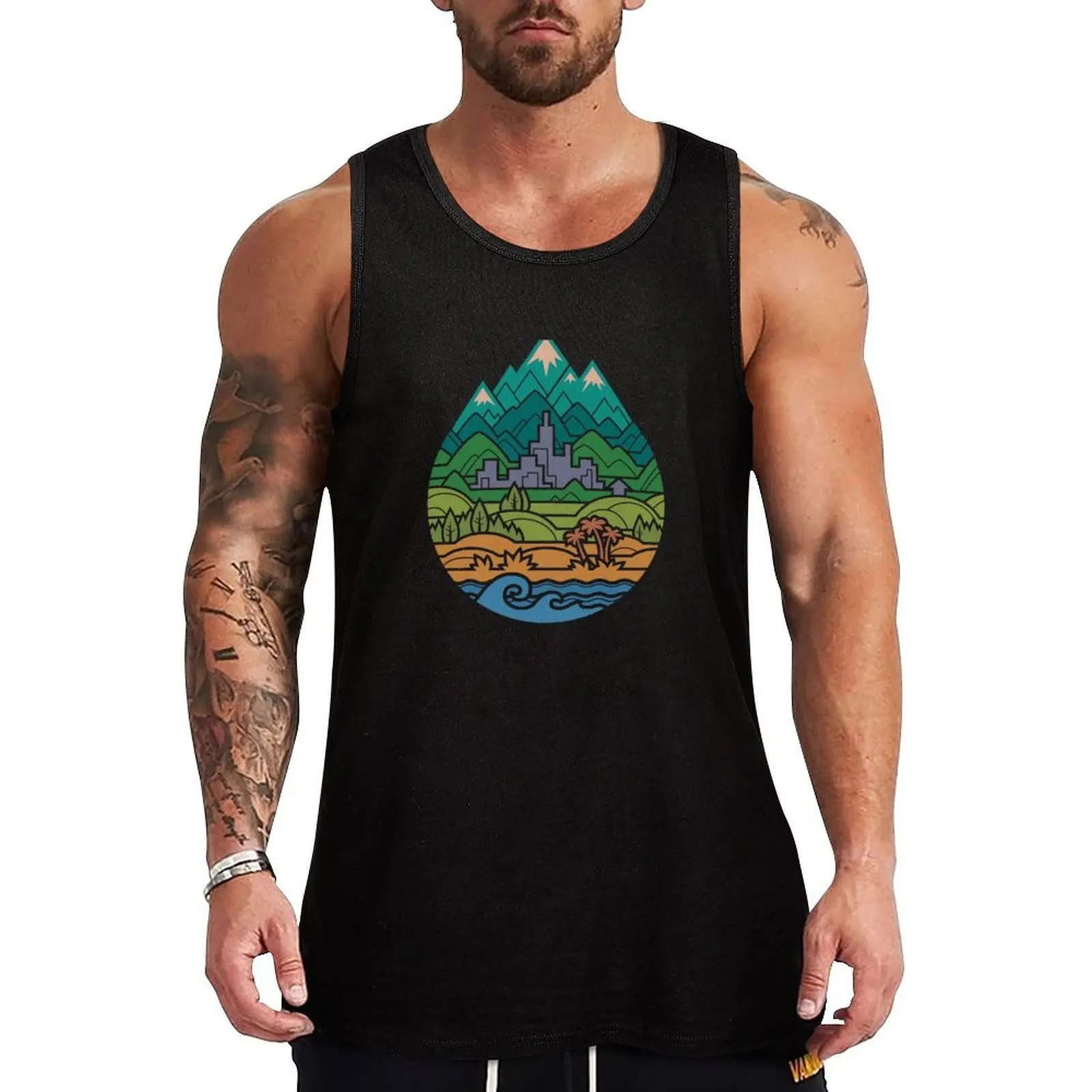 Small World 2 Tank Top Street Style Casual Tank Top Urban Sleeveless Top