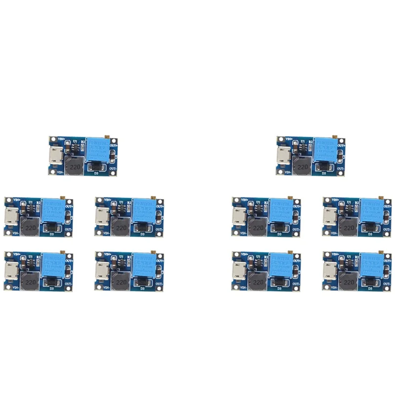 T31C-10Pcs 2A DC-DC MT3608 Step Up Boost Module With Micro-USB, Step Up Boost Converter Power Supply Voltage Regulator