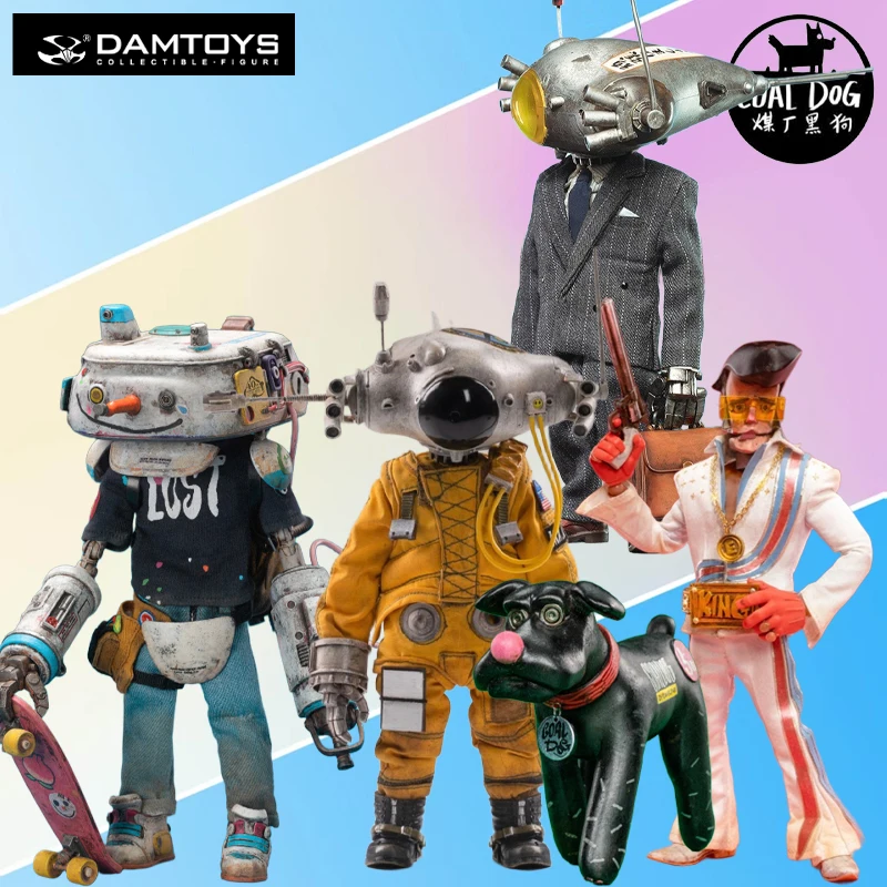 

CoalDog Genuine DAMTOYS Toy Fugitive Gas Station，Jumping Snow Man，Coal Factory Black Dog's Dog Movable Model Exquisite Toys
