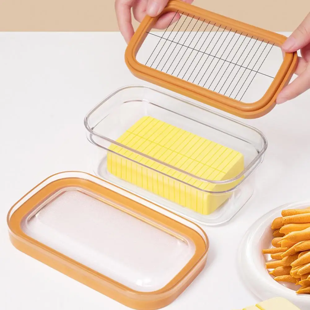 Butter Slicer Stainless Steel Stainless Steel Butter Slicer Container with Airtight Lid for Fridge Storage Cutting for Easy