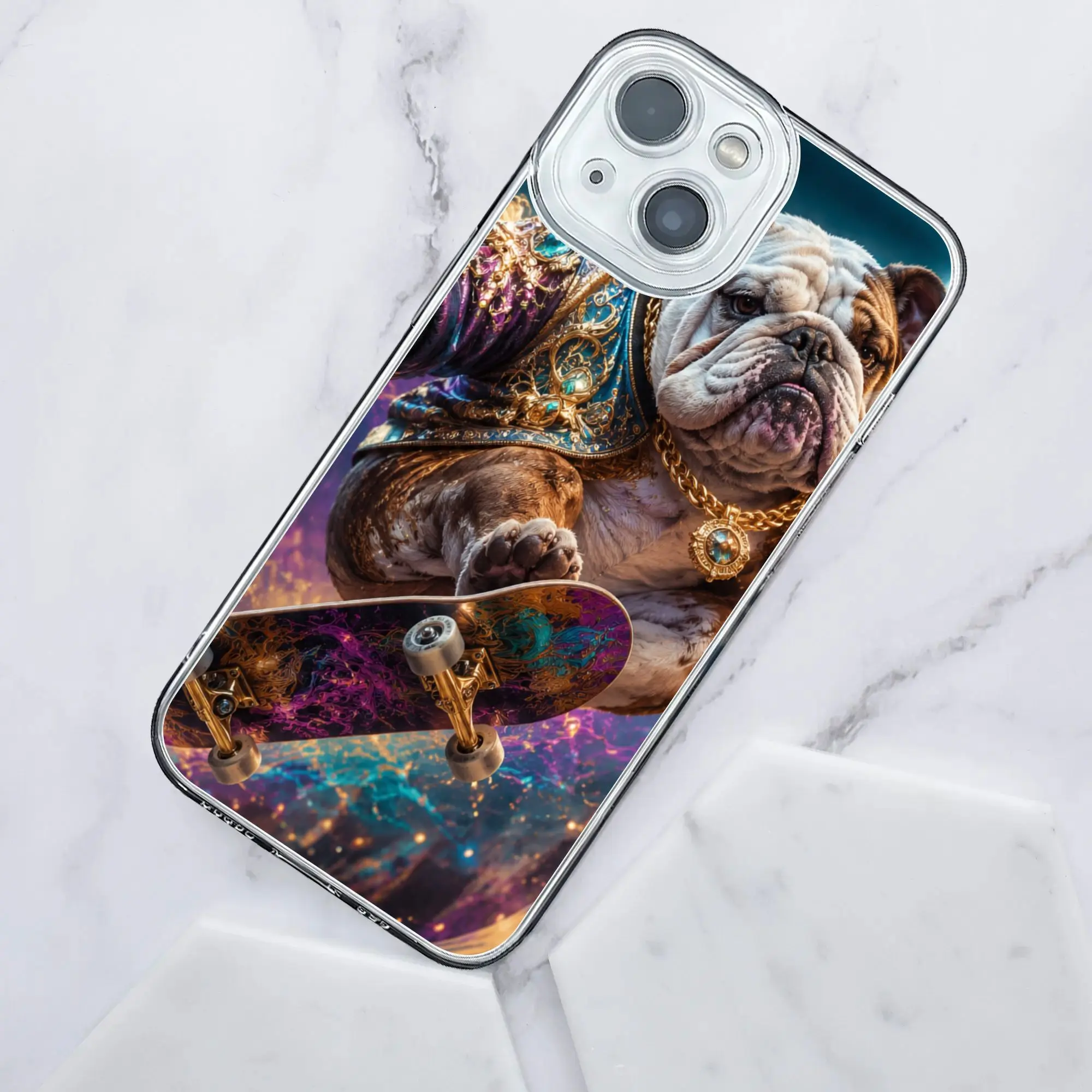 Nueva Funda Protectora para Teléfono con Diseño de Bulldog Inglés y Estilo Urbano Japonés para iPhone 17 16 15 14 13 12 11