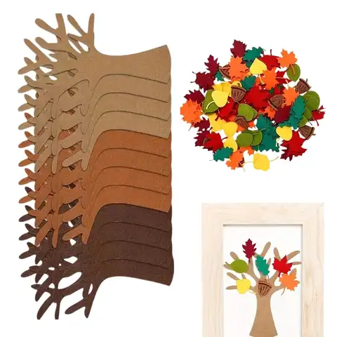 Felt Tree Craft Kit 96 Pieces Maple Leaves Fall Thanksgiving Decor DIY Felt Board Set Kids Home Party Supplies Christmas Gifts
