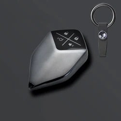 Grey TPU Car Remote Key Case Cover for Changan Deepal S7 SL03 2022 2023 Car Key Shell Fob Holder Protector Keychain