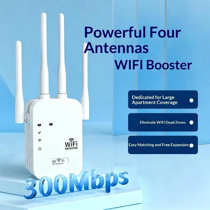 Conjunto de Repetidor WiFi Sem Fio 1200Mbps, Extensor de Sinal, Amplificador de Rede Dual-Band 2.4G 5G 802.11ac