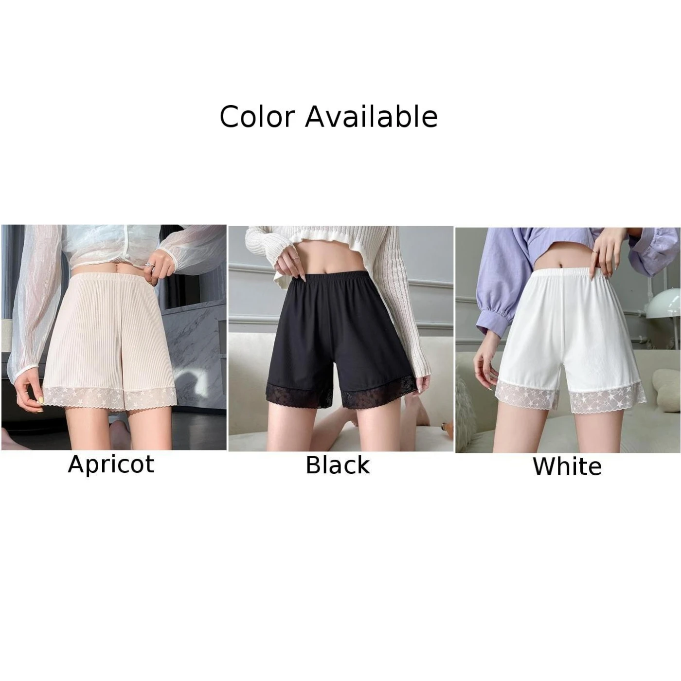 Star Print Shorts Womens Lace Shorts Leisure Activities Daily Home Wear Polyester Fabric Regular Length Slight Elasticity
