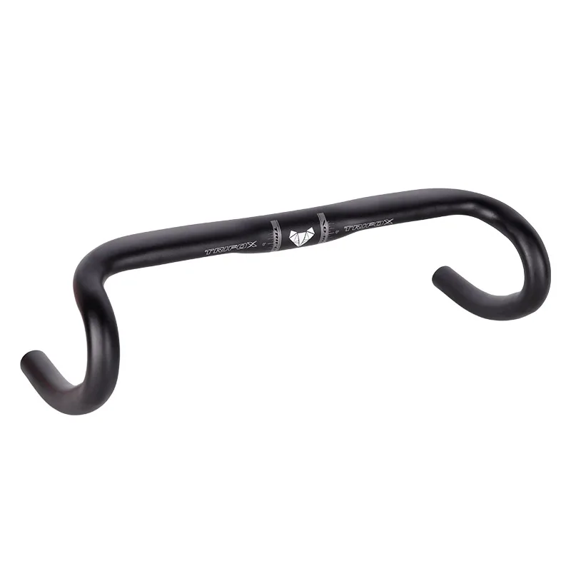 TRIFOX road bicycle bent handlebar aluminum alloy DROP125mm-REACH80mm-23.8*31.8mm sand black small handlebar 420mm handlebar