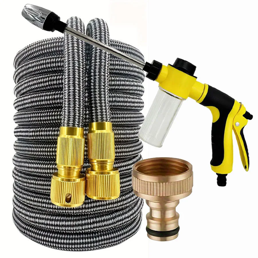 Metal High-Pressure Car Wash Shower Rod with Rubber Coating Household Gardening Tool Extension Rod for Car Cleaning