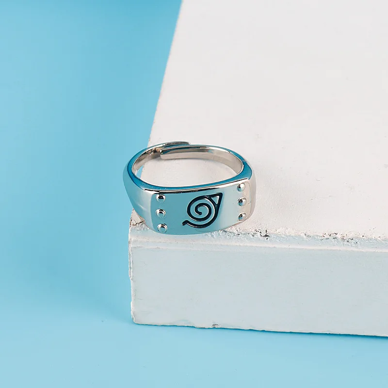 2 قطعة هدية خاتم معدني من الرسوم المتحركة اليابانية ناروتو كونوهاجاكوري