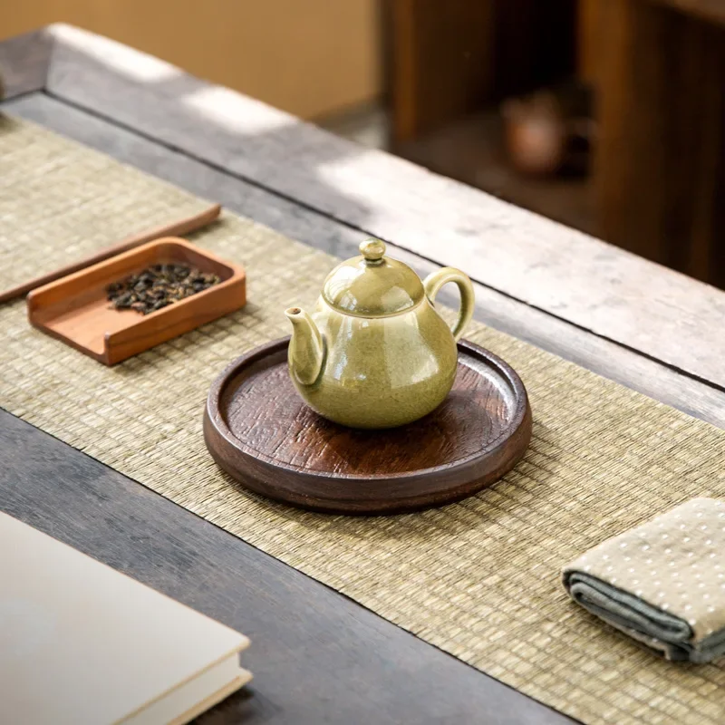 Black sandalwood tea tray sandblasting whole solid wood household Chinese living room Kung Fu tea ceremony tea set tray