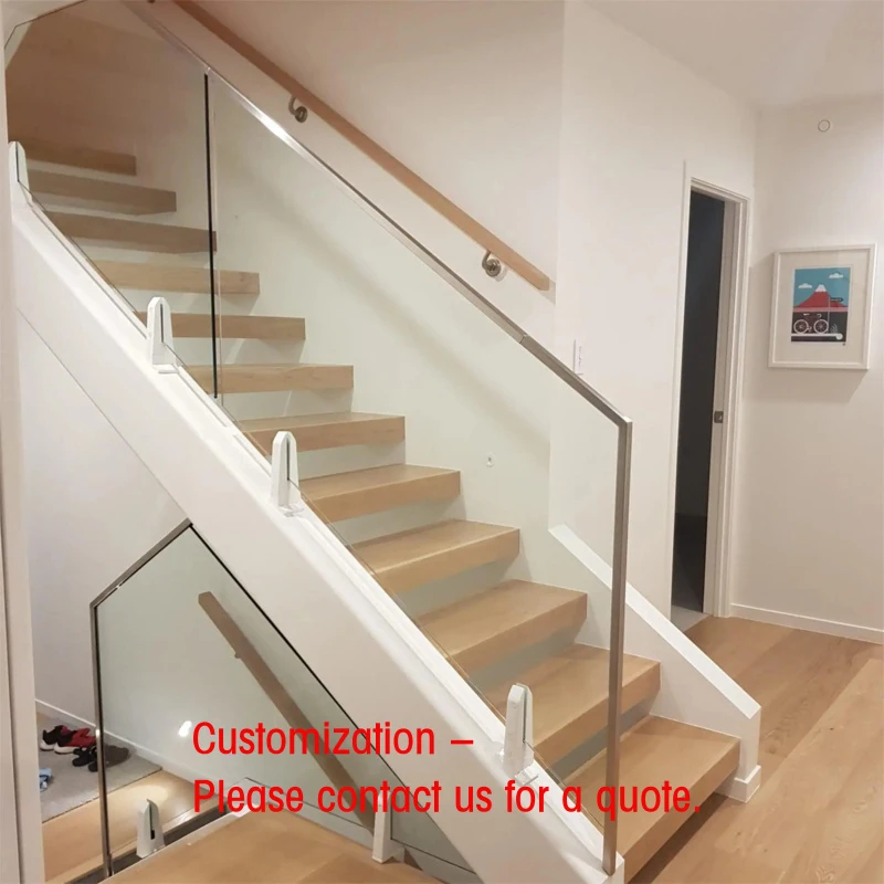 custom.Customize Best-selling Plate Straight Staircase Indoor Straight Stair with Glass Railing and Handrail Suitable Reside