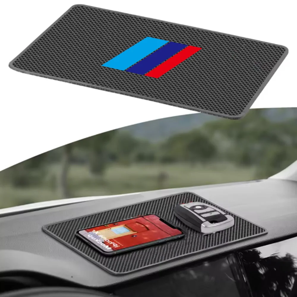 Car Dashboard Anti-Slip Silicone Mat, Blue and Red Diagonal Lines, Multi-Functional, Universal for Storing Mobile Phones and Keys, Car Interior Accessories