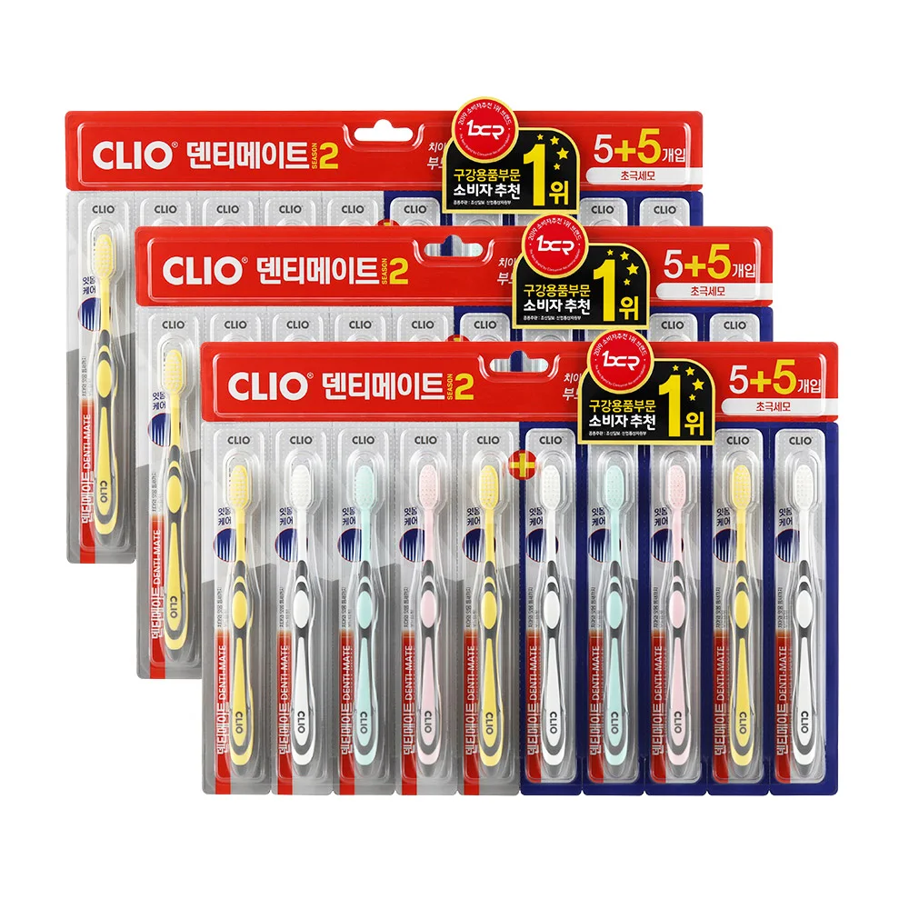 Creodent Mate Staffel 2 Original Super Micro Zahnbürste mit drei Borsten 5 + 5 x 3