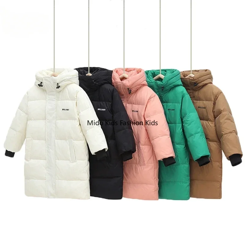 3-11 Year  Child Girl Coat Warm Long Hooded White Duck Down Winter Jacket for Girls  Boys Winter Jacket Child Down Jacket