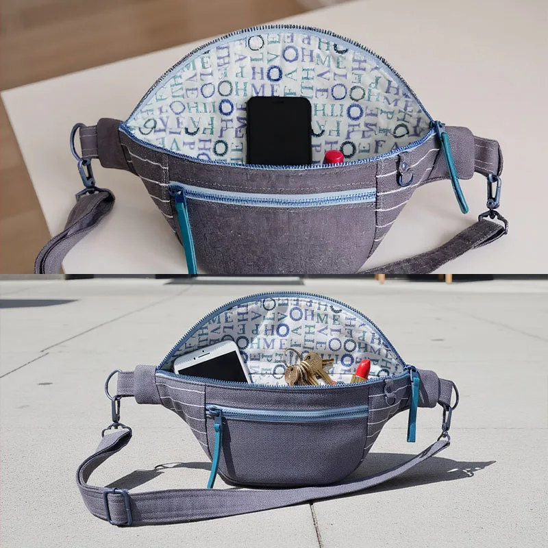 Freedom Hip Bag Sewing patterns, 1:1 scale women's handbag sewing patterns, stylish handbag prototype patterns - view 5