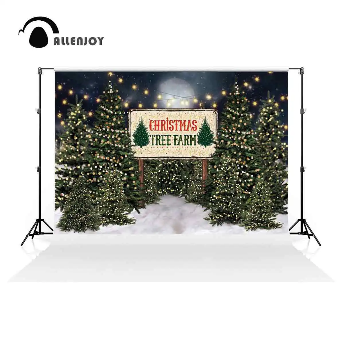 Allenjoy Christmas Tree Farm Forest Backdrop