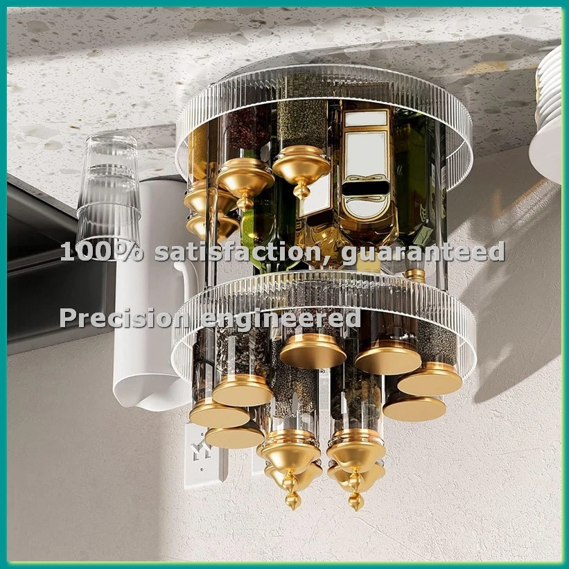 360° Clear Rotating Storage Tray, 2 Tier Lazy Bathroom Countertop Organizer, Cosmetics and Perfume Organizer-A14I