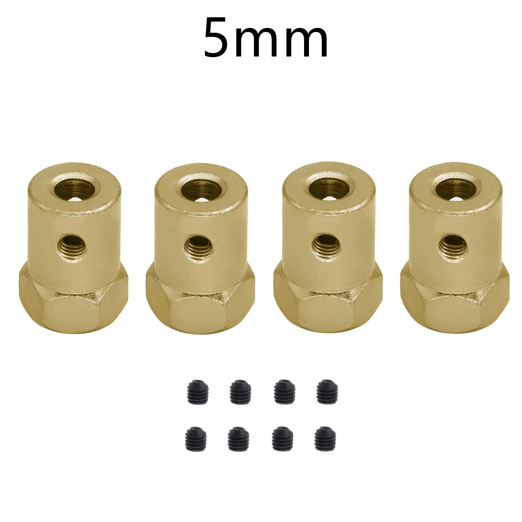 4 szt. Mosiądz 12mm koło sześciokątne sprzęgło sprzęgło Adapter tulei złącze opony 3/4/5/6/7/8/mm dla części zamiennej do łodzi samochodowej RC