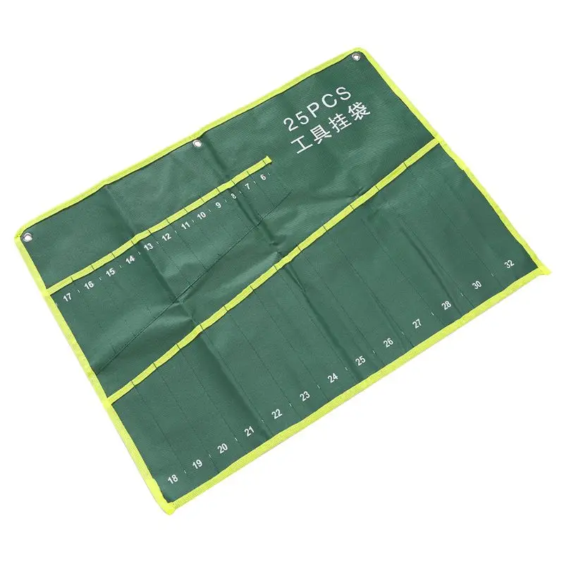 25 túi Công cụ cờ lê vải bền bỉ cuộn lên túi lưu trữ