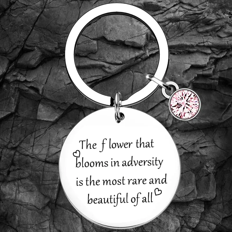 Flower Encouragement Keychain Inspirational Gift Key Rings daughter best frined sister birthday chrismas Gift