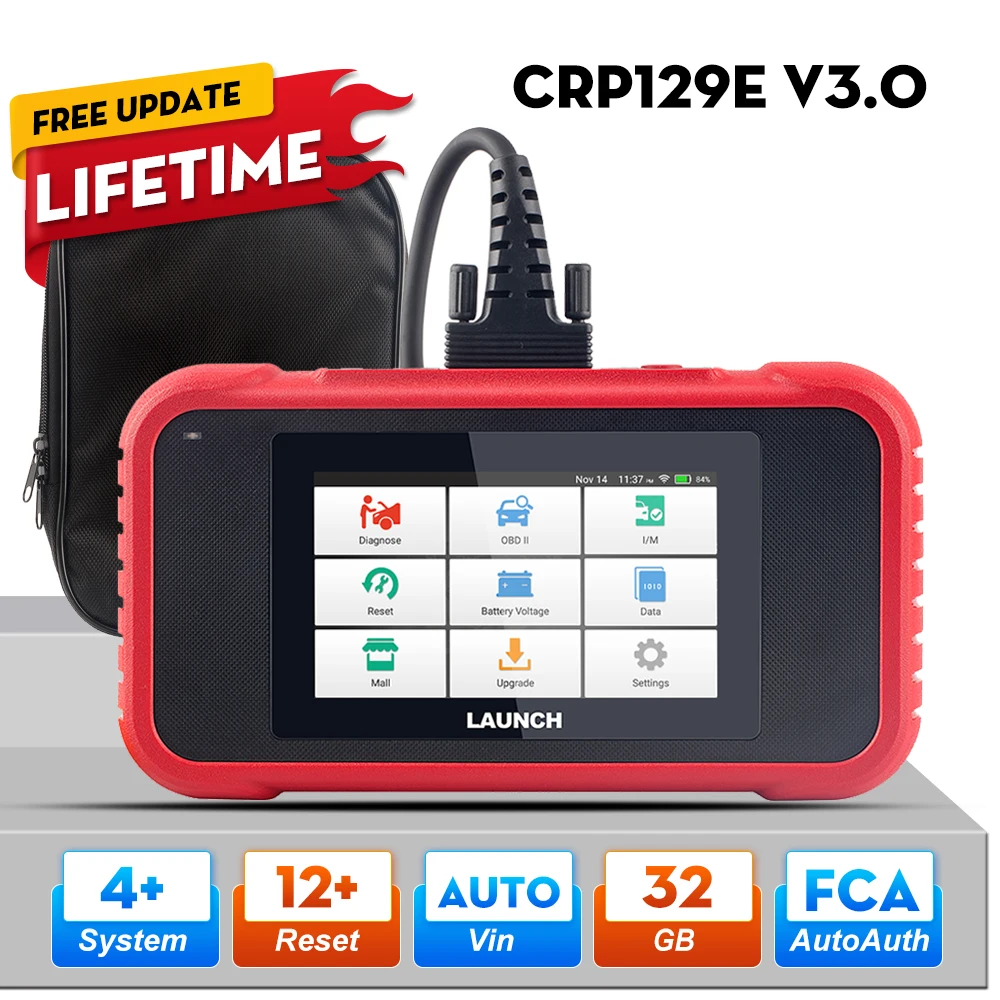 LAUNCH X431 CRP129E V3.0 Lecteur de codes OBD2 pour voiture, scanner automobile, diagnostic moteur, ABS, SRS, AT, 12 fonctions de réinitialisation, AdBlue, TPMS, DPF, huile, SAS, EPB, ETS, AUTO VIN