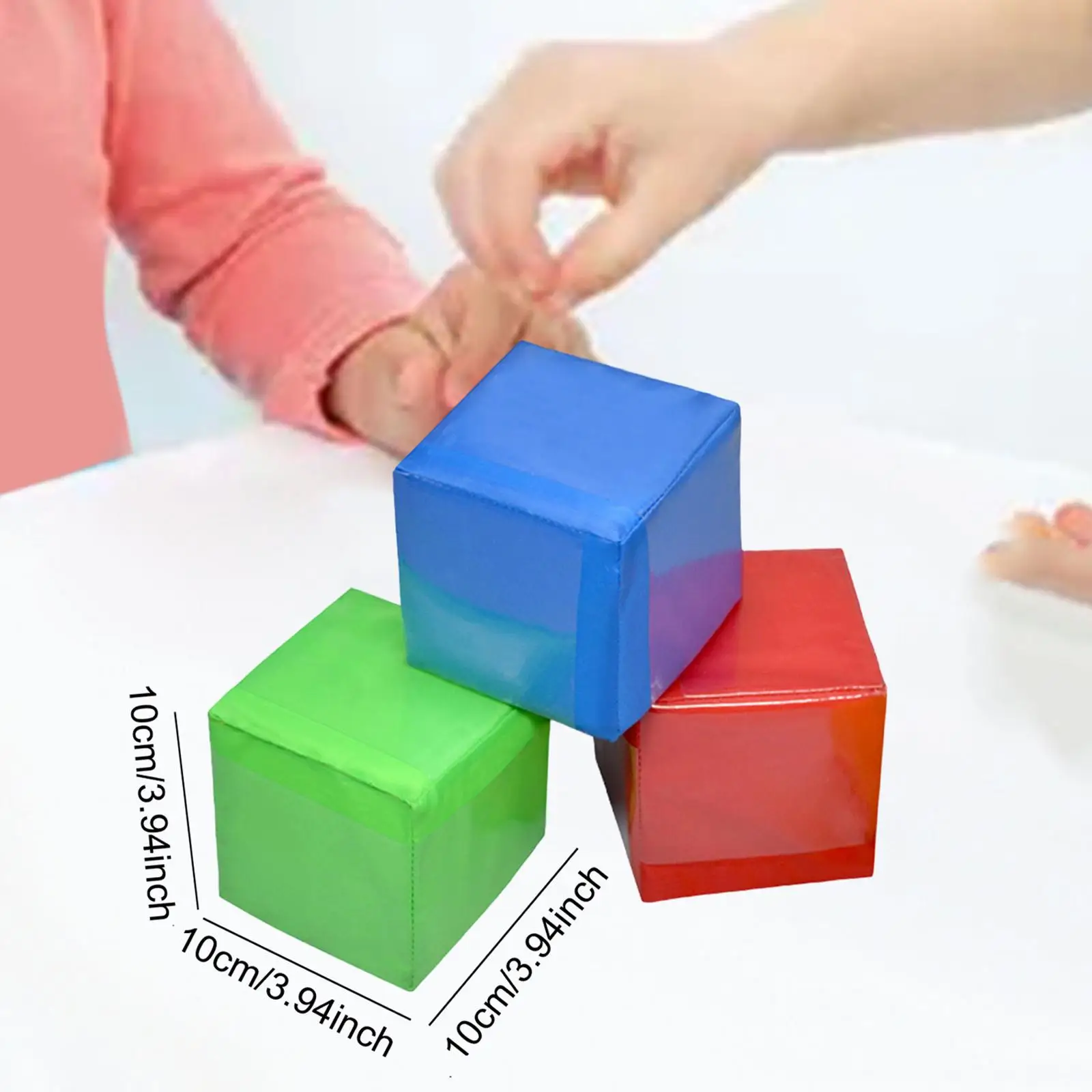 Stacking Blocks Educational Dice Tray 6 Sided Clear Pockets Teaching Toy for Children Games Play