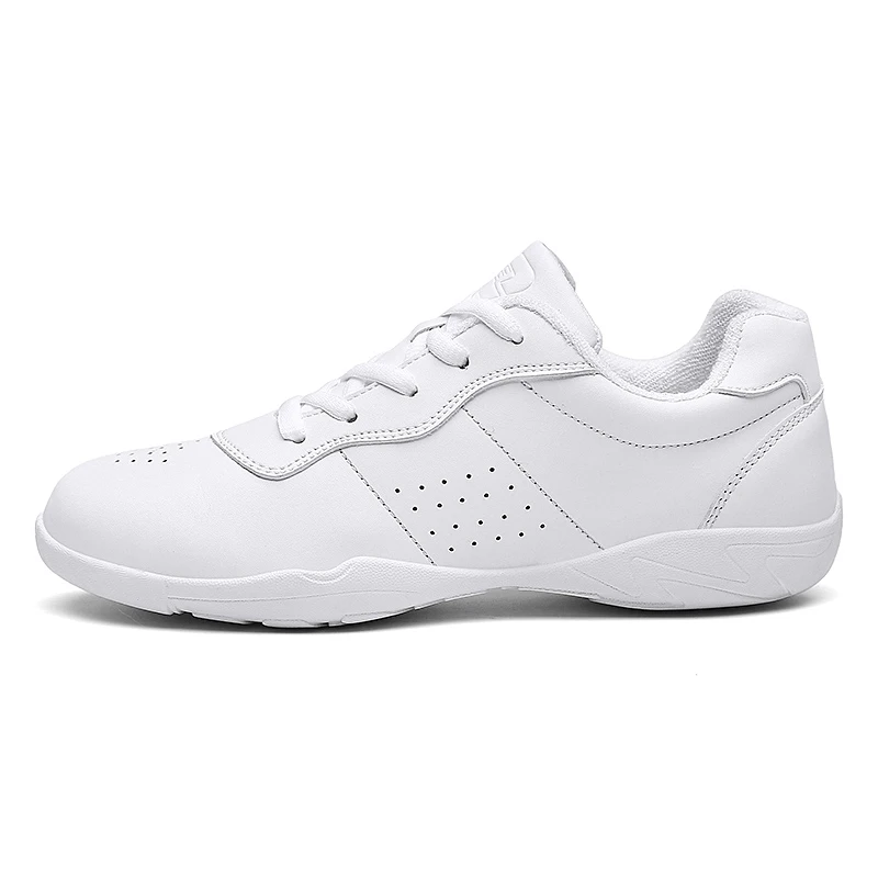 BAXINIER Girls White Cheer Sneakers Lightweight Breathable Training Dance Tennis Cheerleading Adults Comfort Performance