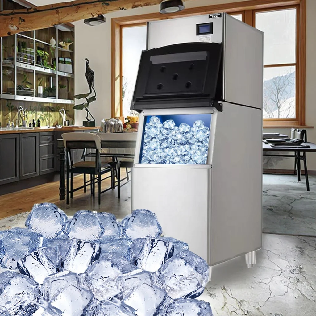 High Productivity Automatic 200kg Split Type Ice Maker Crystal Commercial Cube Ice Making Machine Food and Beverage Chain