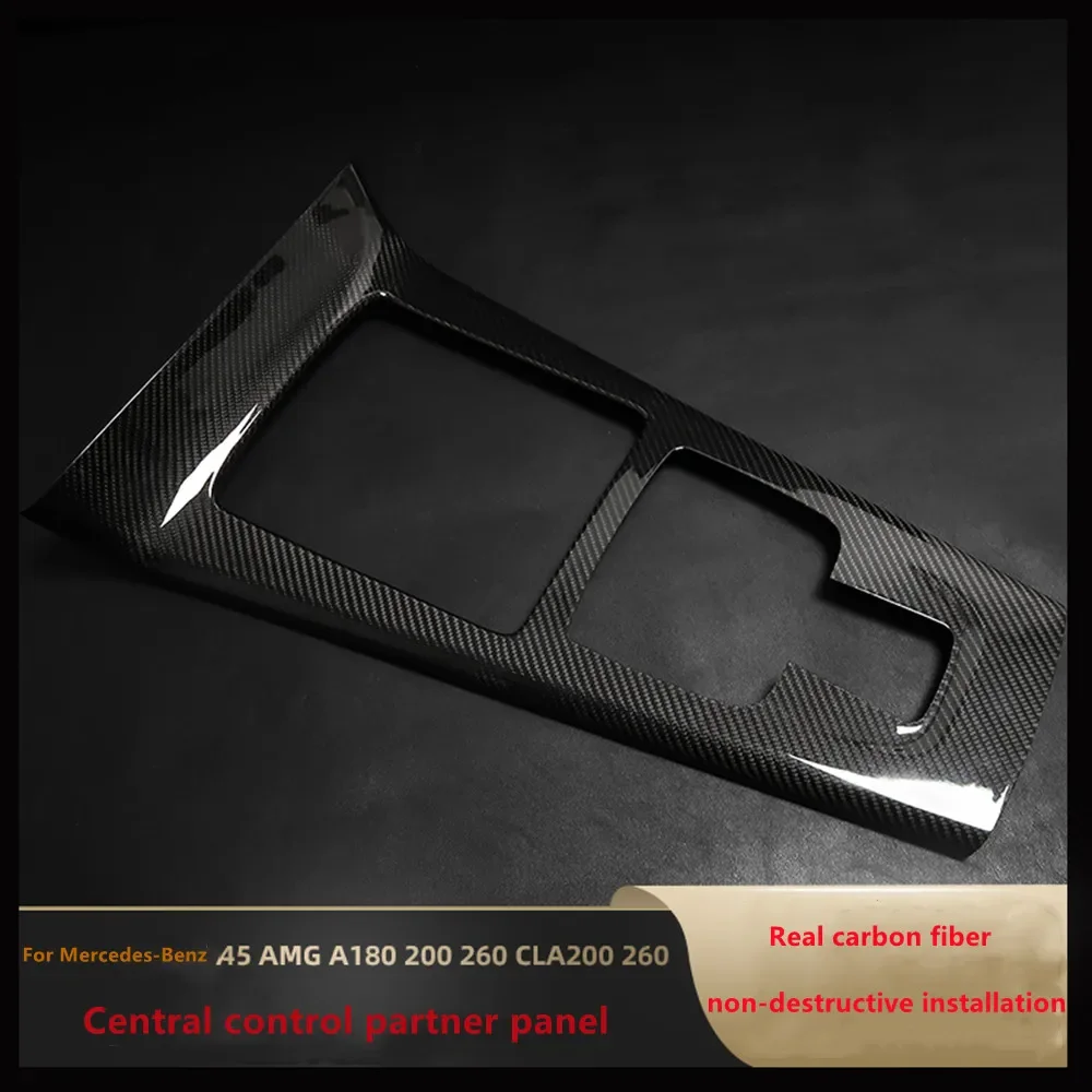 For Mercedes-Benz CLA A-Class A35 A45 AMG interior real carbon fiber central control gear panel decoration modification